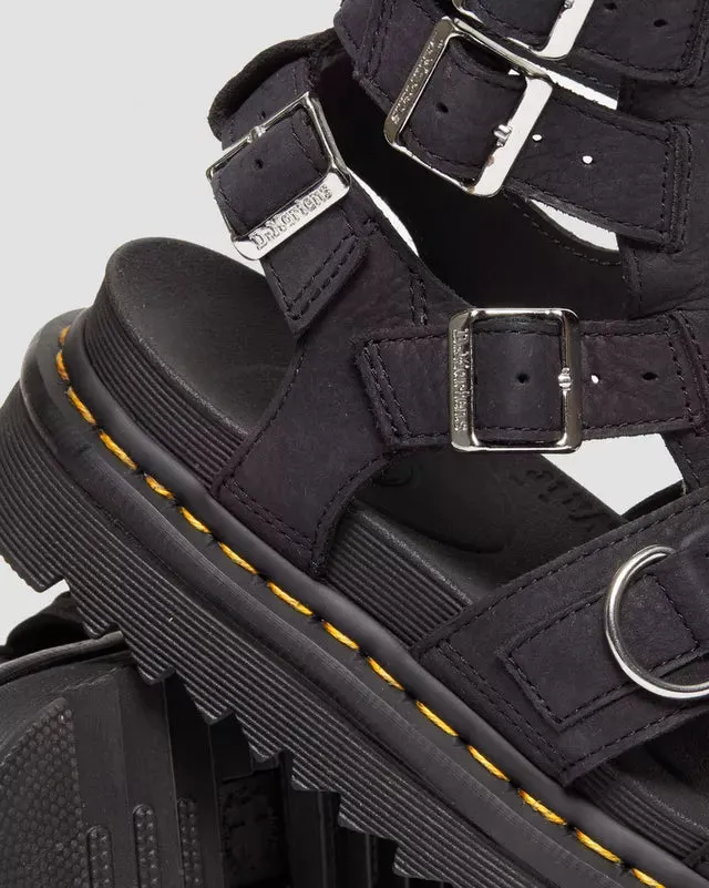 Dr Martens Olson Gladiator Sandals Charcoal Black