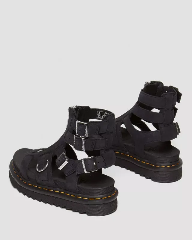 Dr Martens Olson Gladiator Sandals Charcoal Black