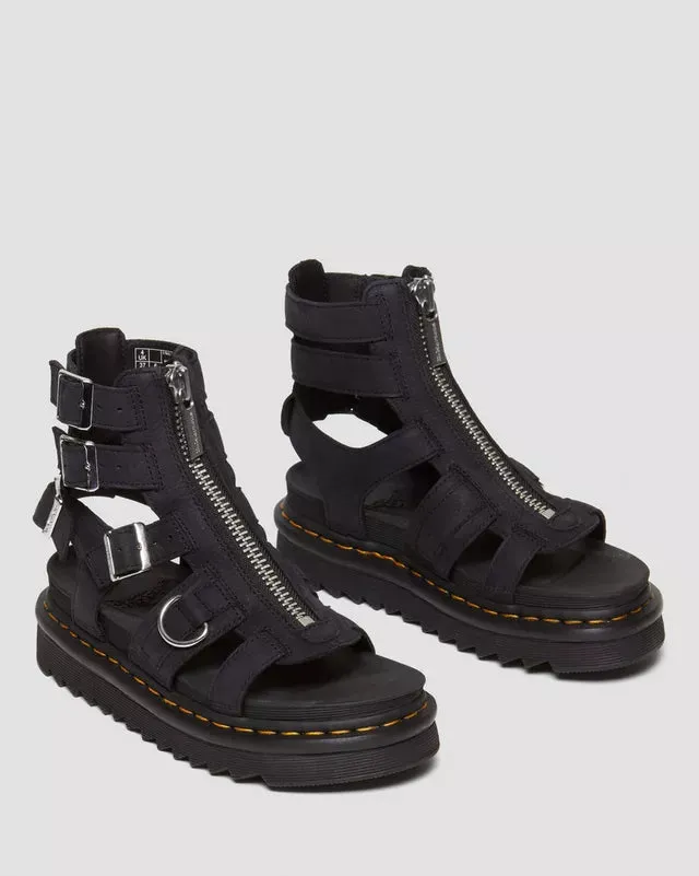Dr Martens Olson Gladiator Sandals Charcoal Black