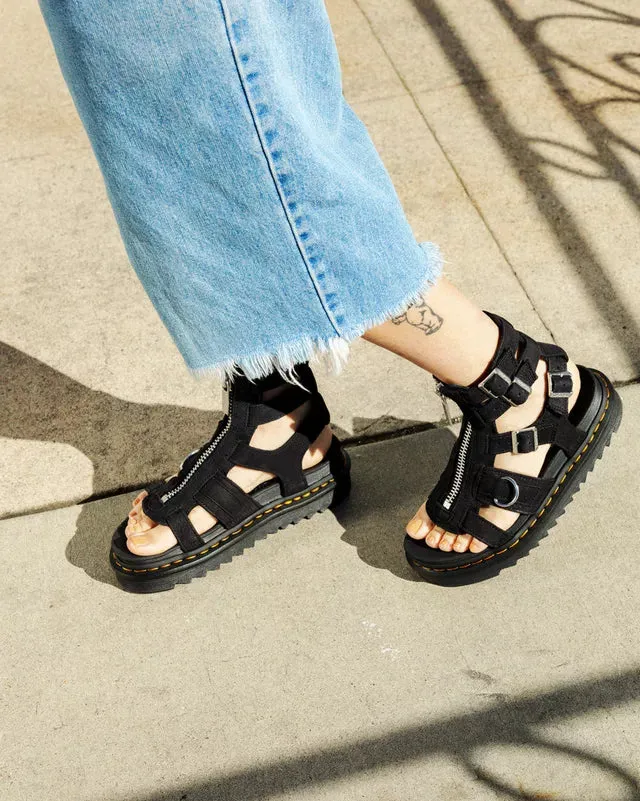 Dr Martens Olson Gladiator Sandals Charcoal Black