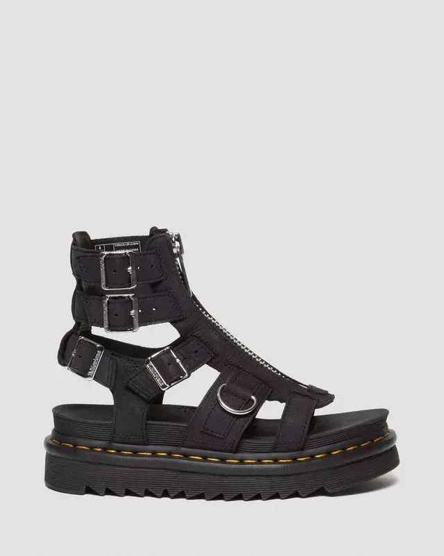 Dr Martens Olson Gladiator Sandals Charcoal Black