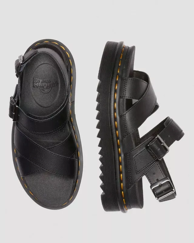 Dr Martens Voss II Athena Leather Strap Sandals Black
