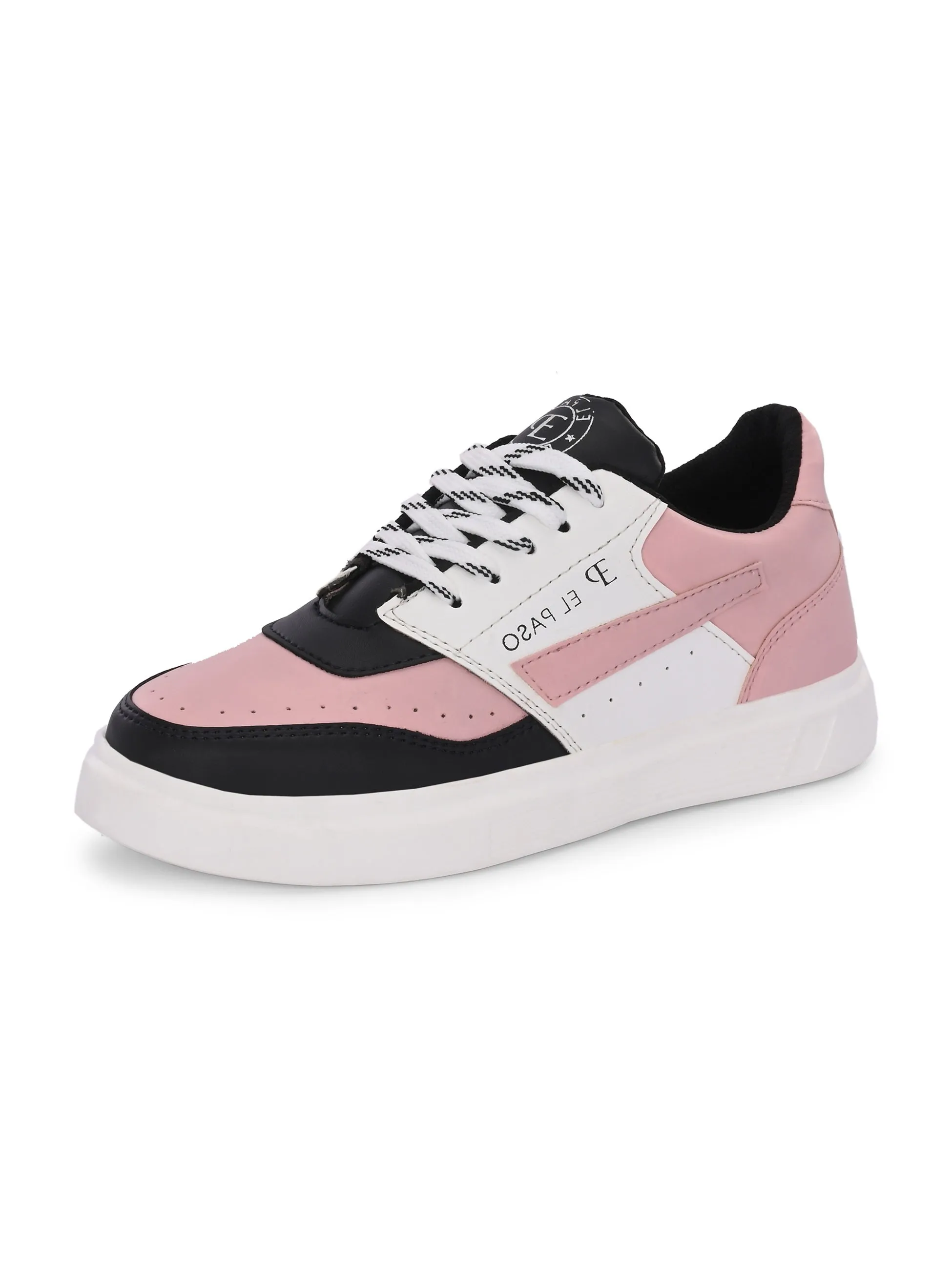 EL PASO Faux Leather Casual Lace Up Sneakers For Women