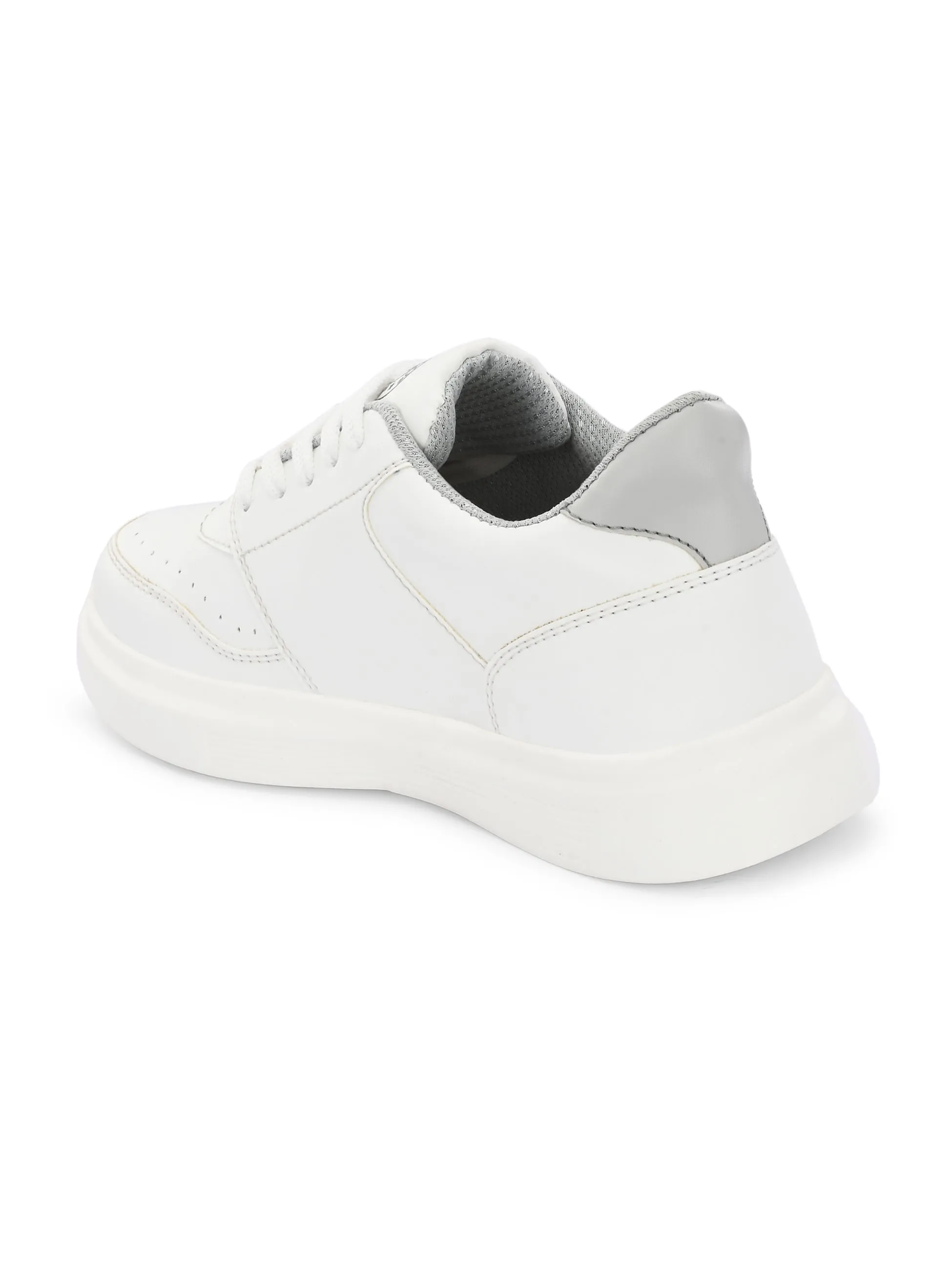 EL PASO Faux Leather Casual Lace Up Sneakers For Women
