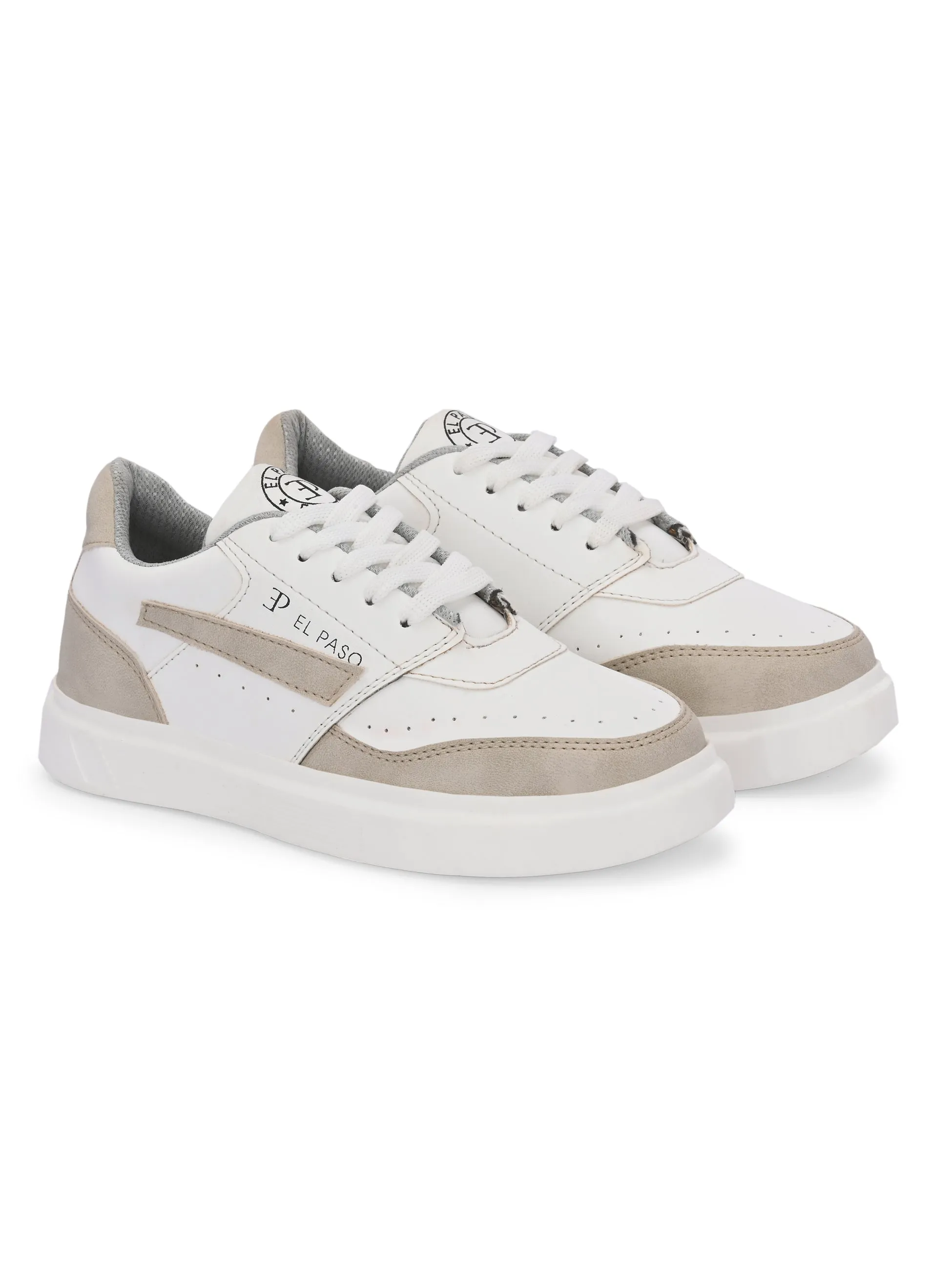 EL PASO Faux Leather Casual Lace Up Sneakers For Women