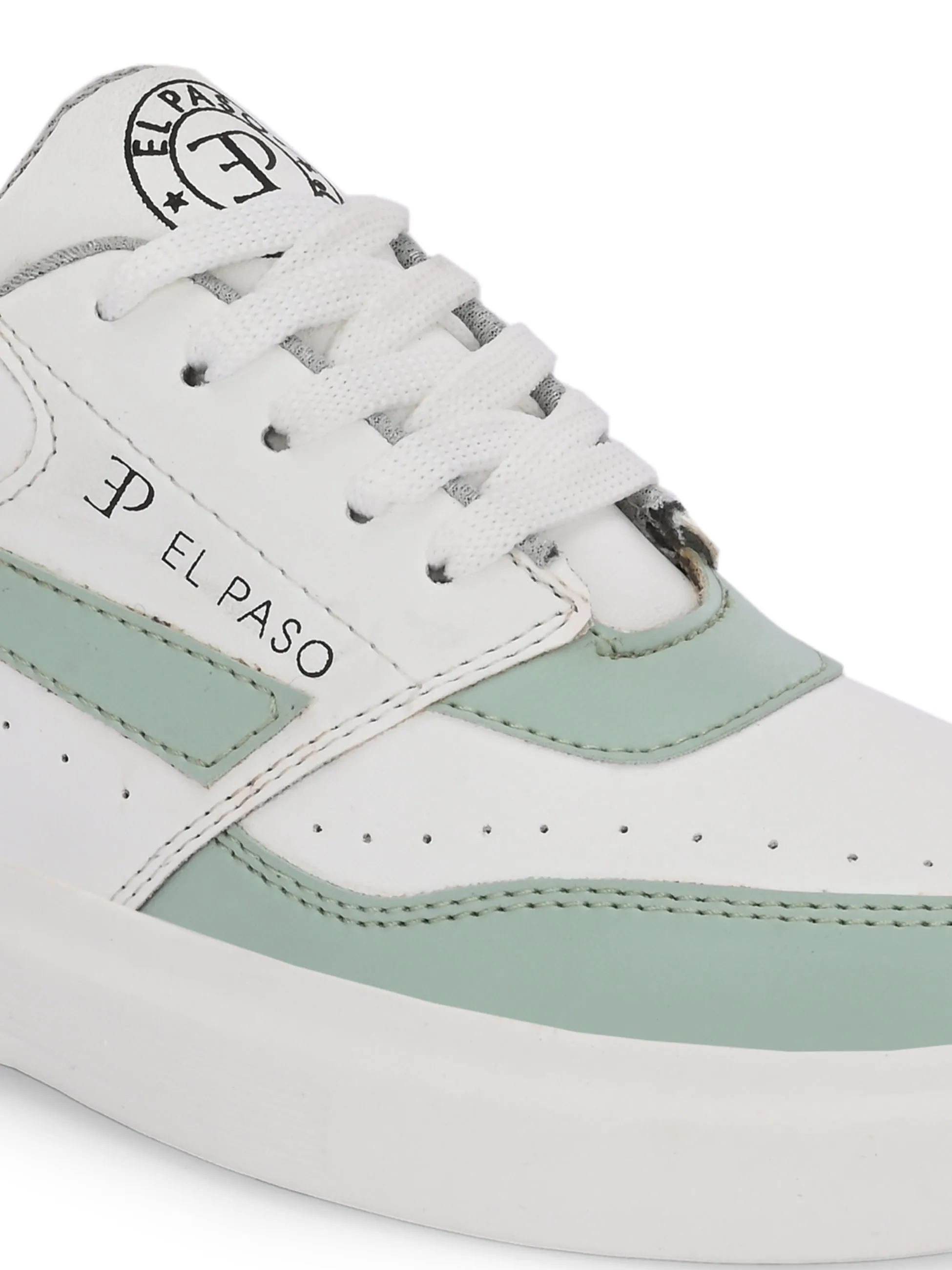 EL PASO Faux Leather Casual Lace Up Sneakers For Women