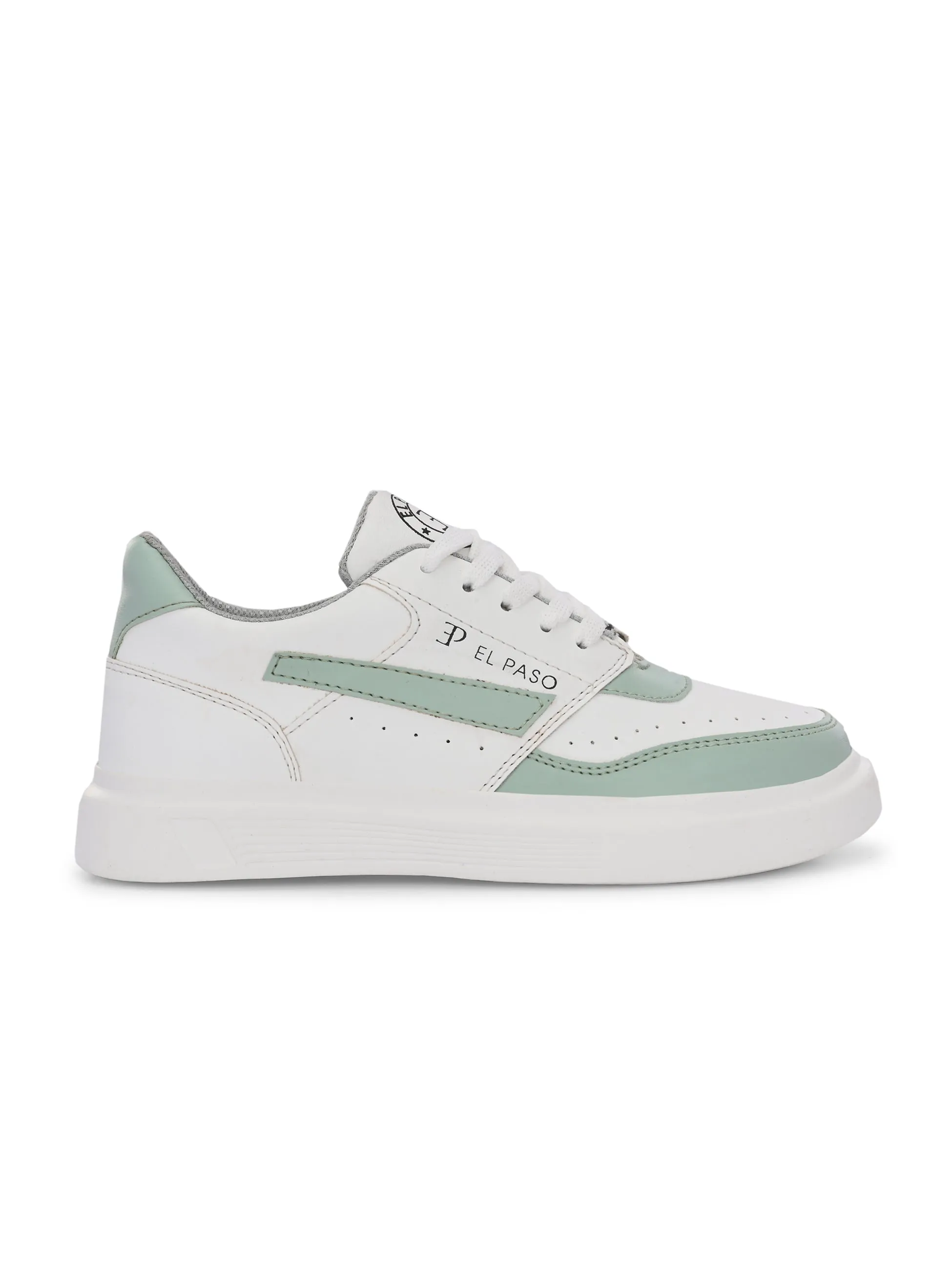 EL PASO Faux Leather Casual Lace Up Sneakers For Women