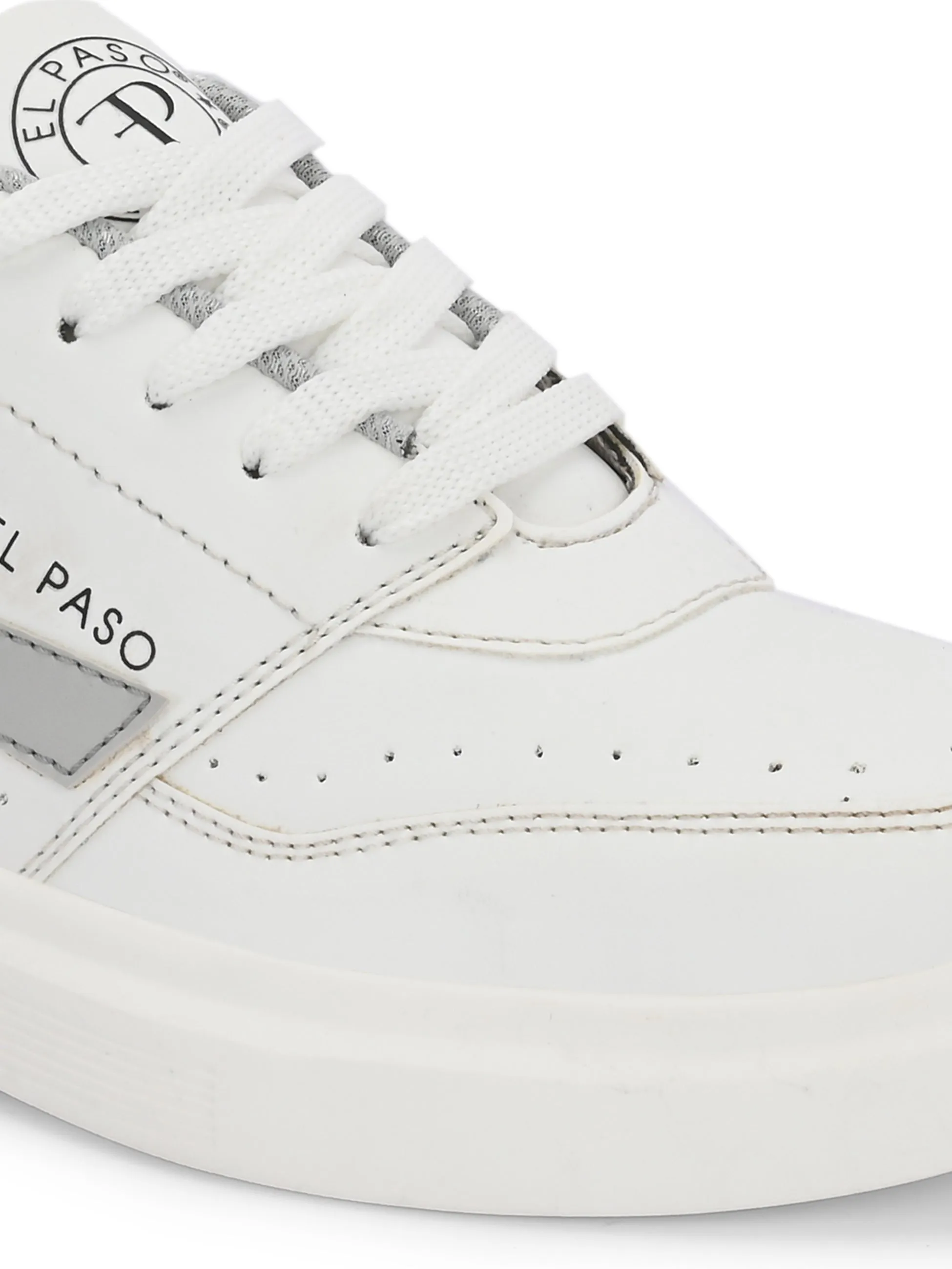 EL PASO Faux Leather Casual Lace Up Sneakers For Women