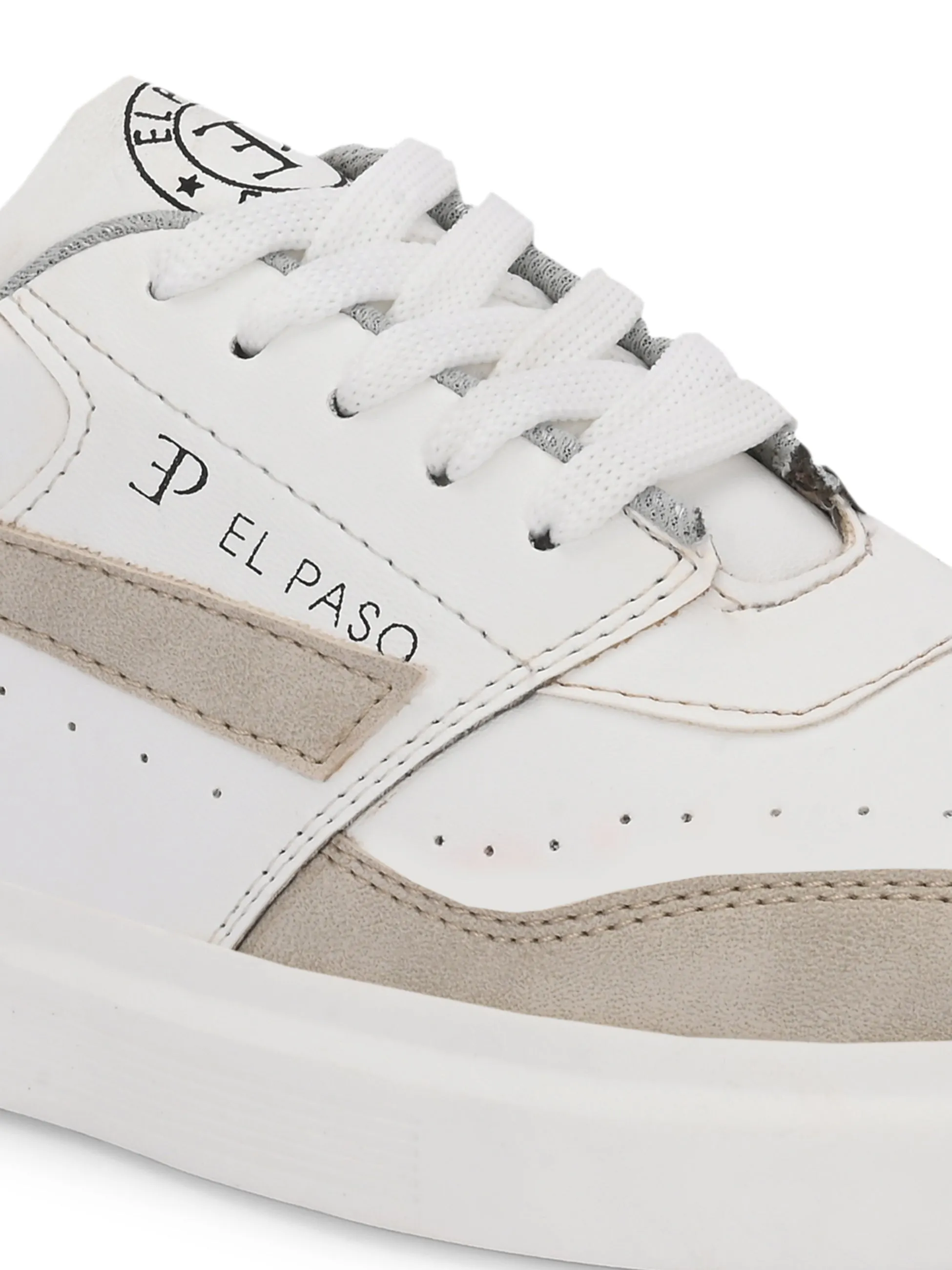 EL PASO Faux Leather Casual Lace Up Sneakers For Women