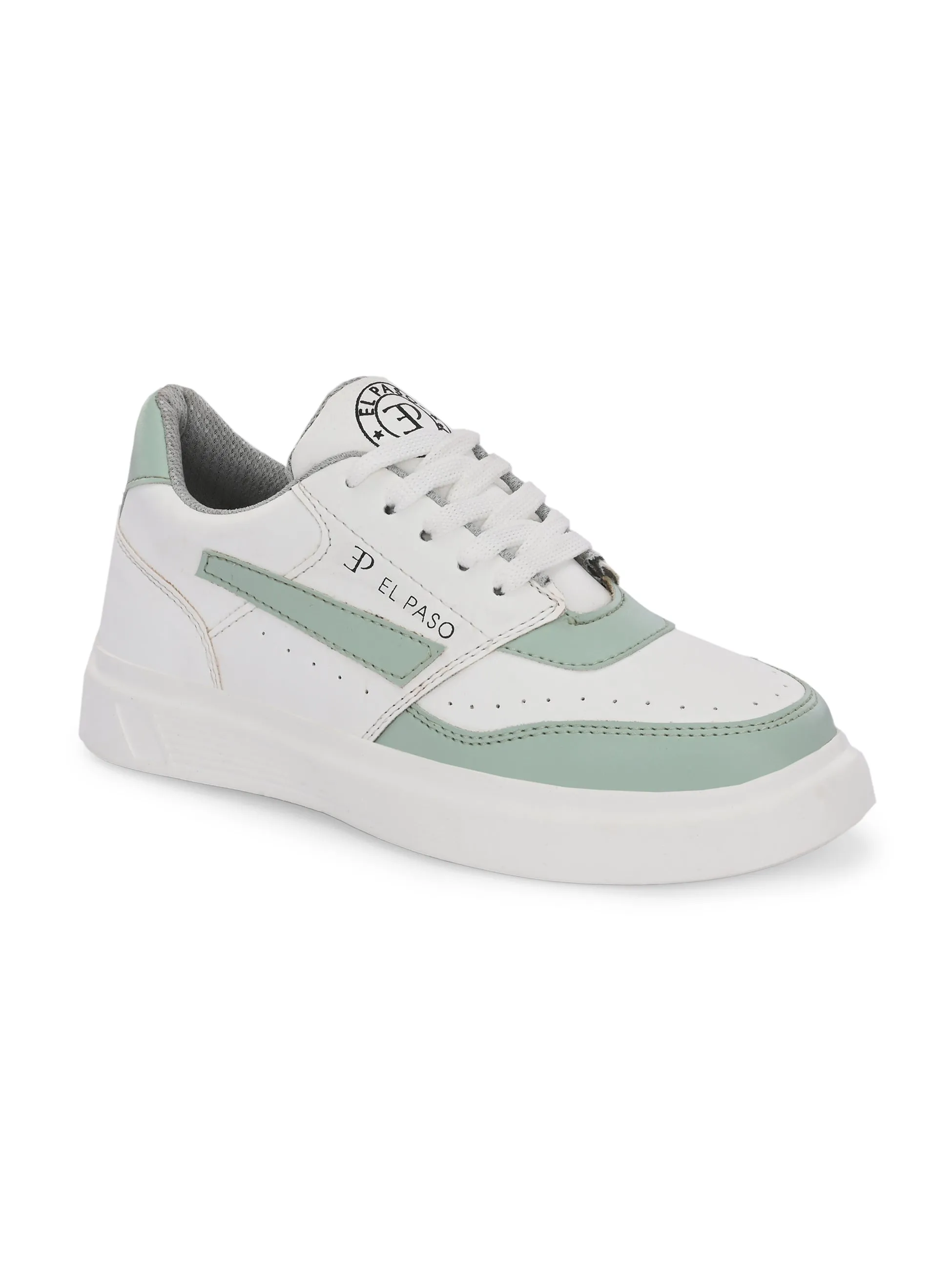 EL PASO Faux Leather Casual Lace Up Sneakers For Women