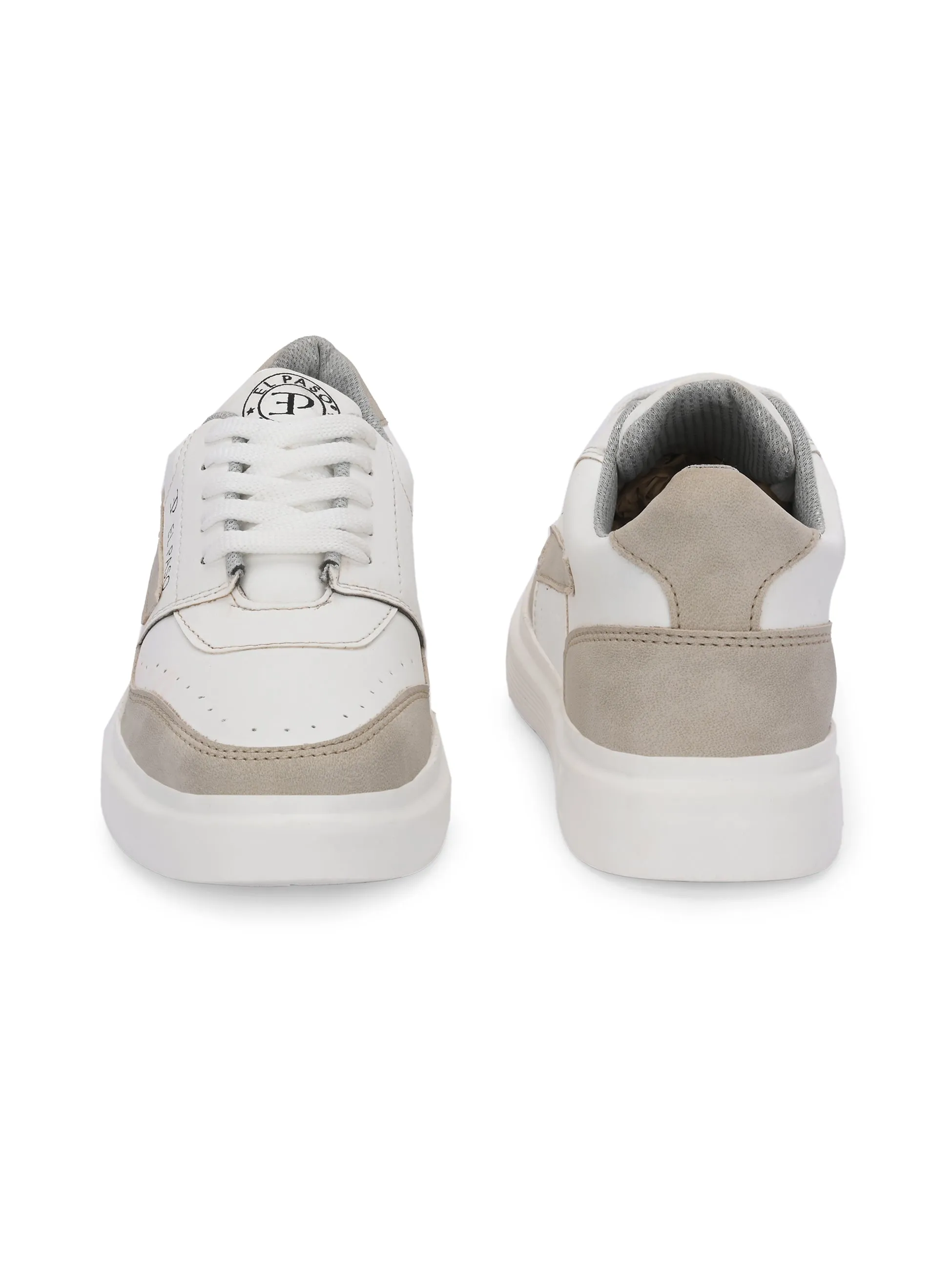 EL PASO Faux Leather Casual Lace Up Sneakers For Women
