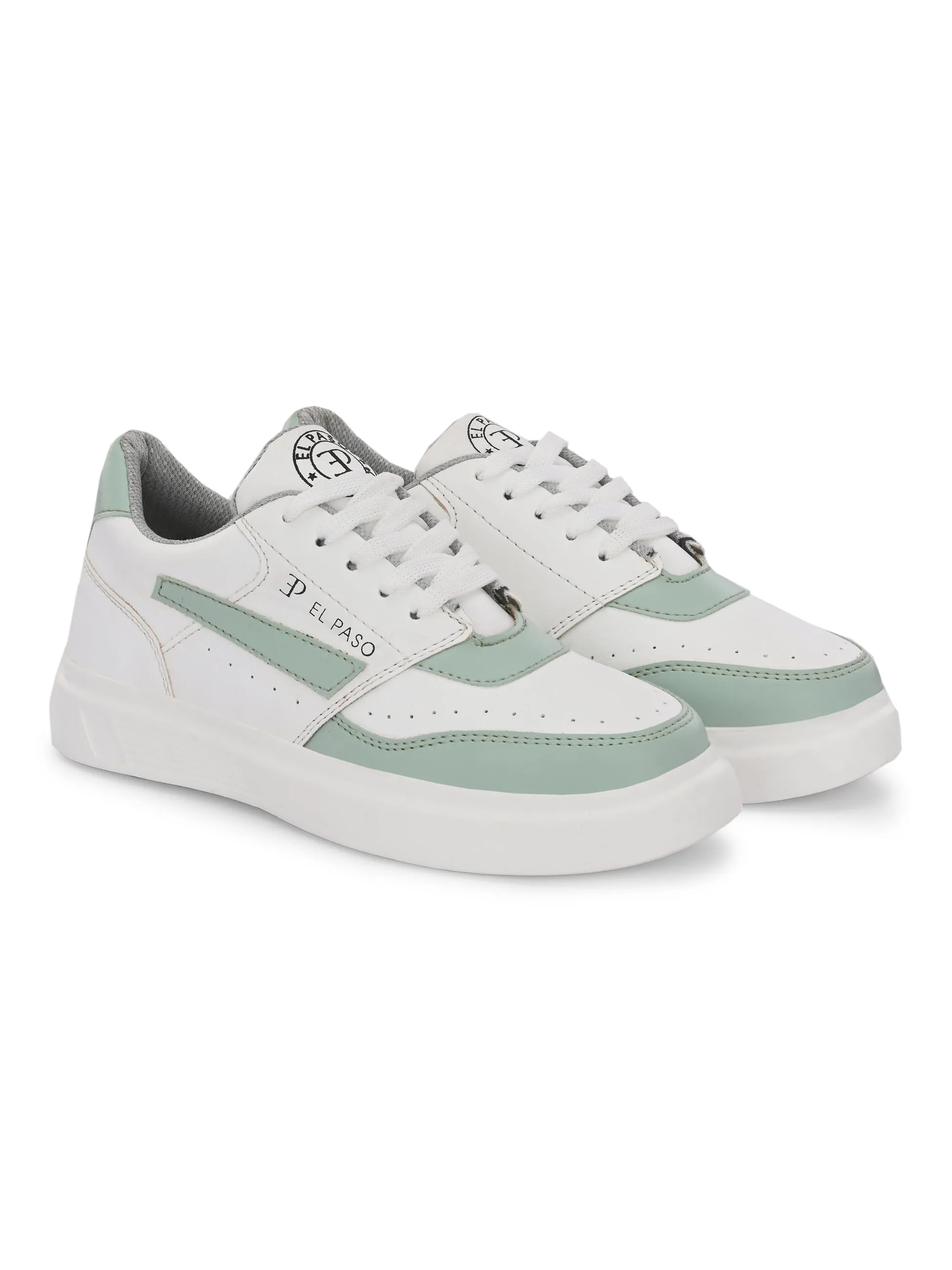 EL PASO Faux Leather Casual Lace Up Sneakers For Women