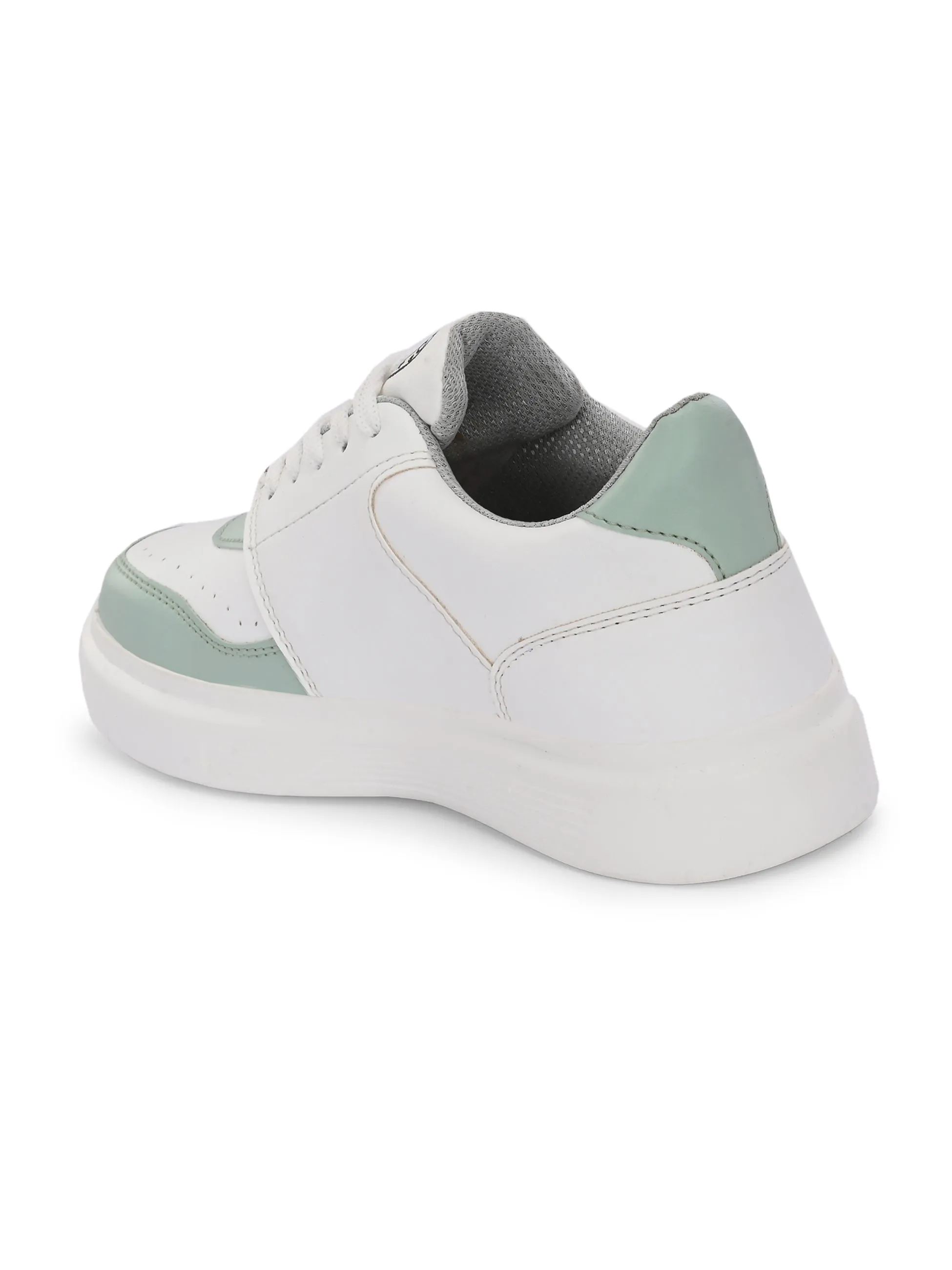 EL PASO Faux Leather Casual Lace Up Sneakers For Women