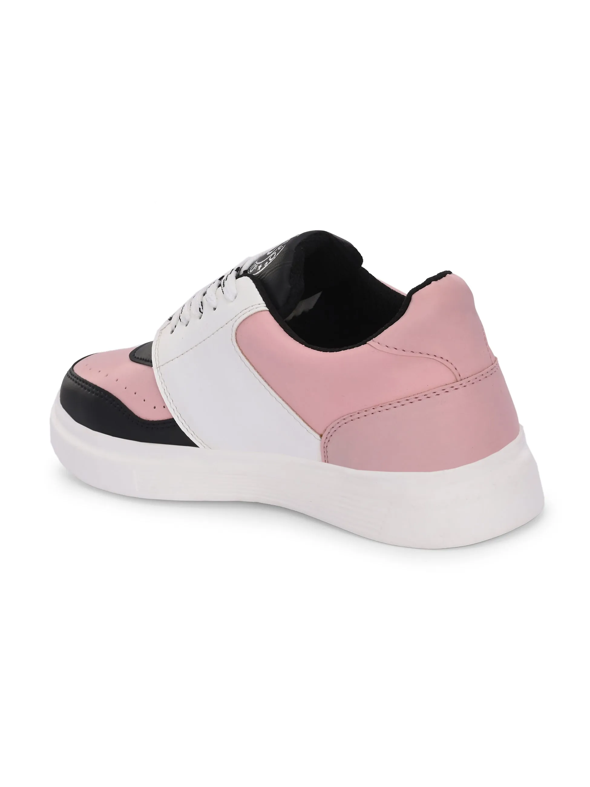 EL PASO Faux Leather Casual Lace Up Sneakers For Women