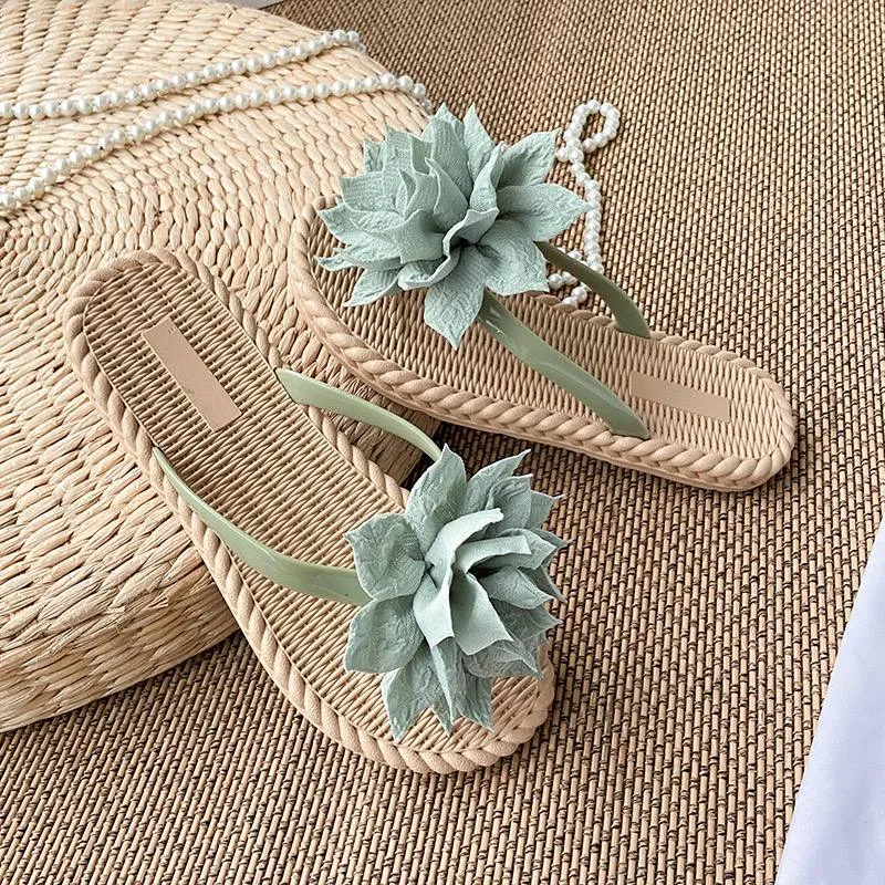 Elegant Woven Floral Sandals
