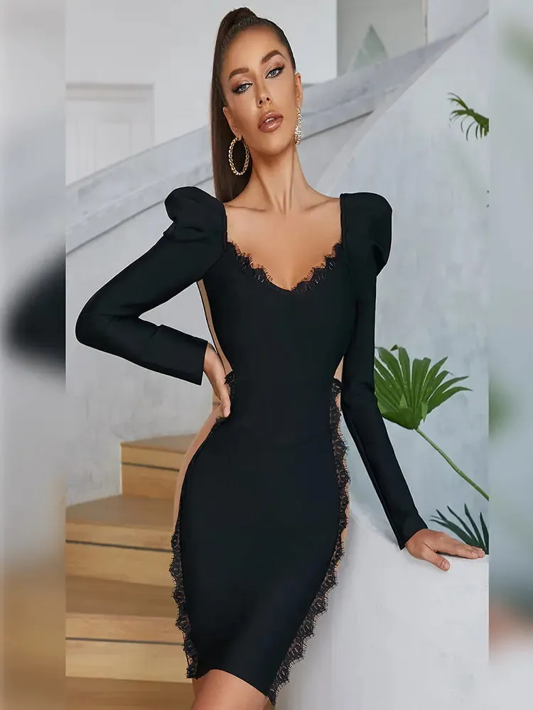 Fashionable Lace V-Neck