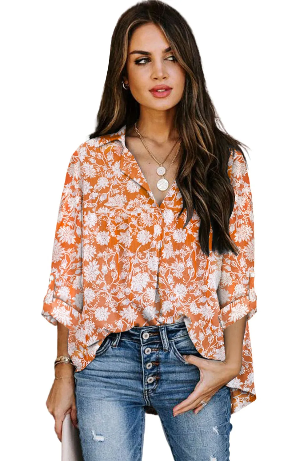 Floral Print Buttoned Long Sleeve Shirt