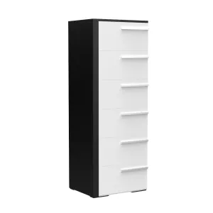 Gabriella 6 drawer chest storage for nursery bedroom, java & white