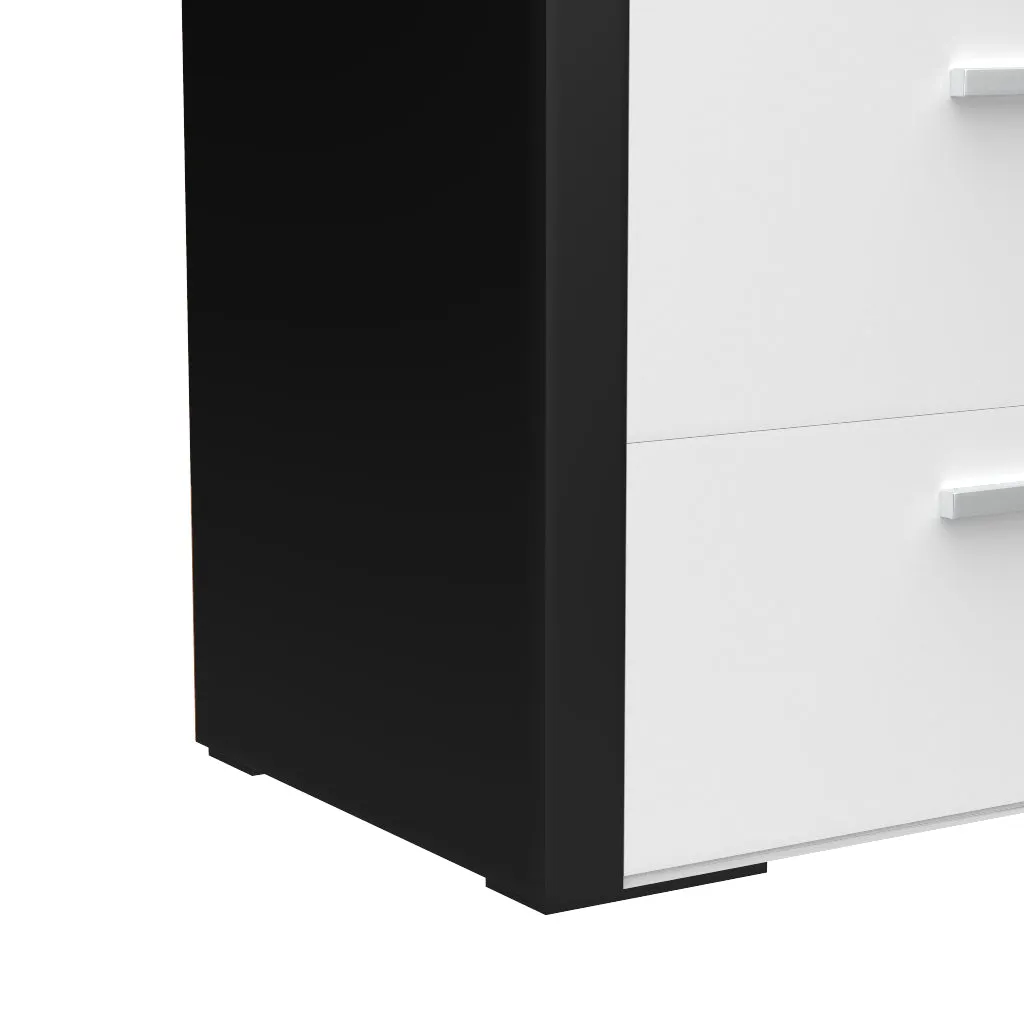 Gabriella 6 drawer chest storage for nursery bedroom, java & white