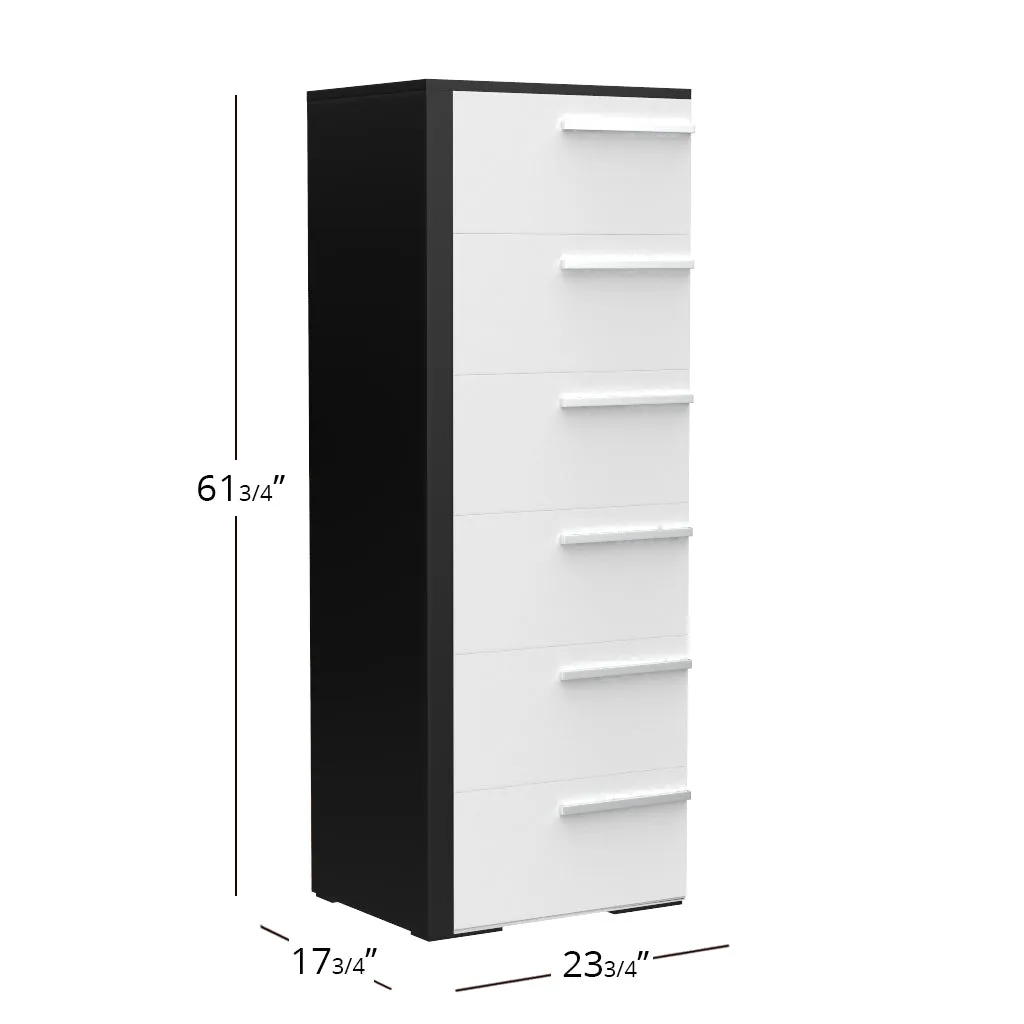 Gabriella 6 drawer chest storage for nursery bedroom, java & white