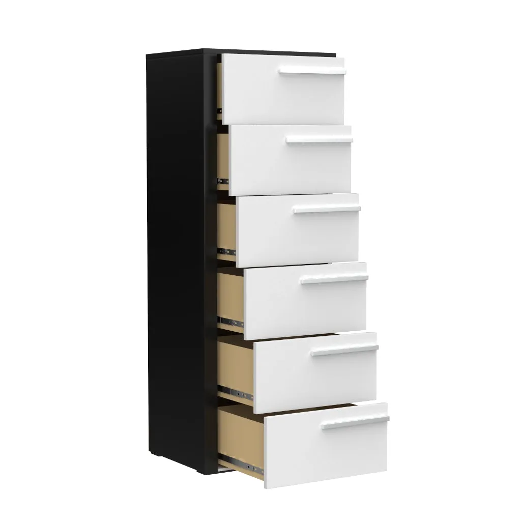Gabriella 6 drawer chest storage for nursery bedroom, java & white