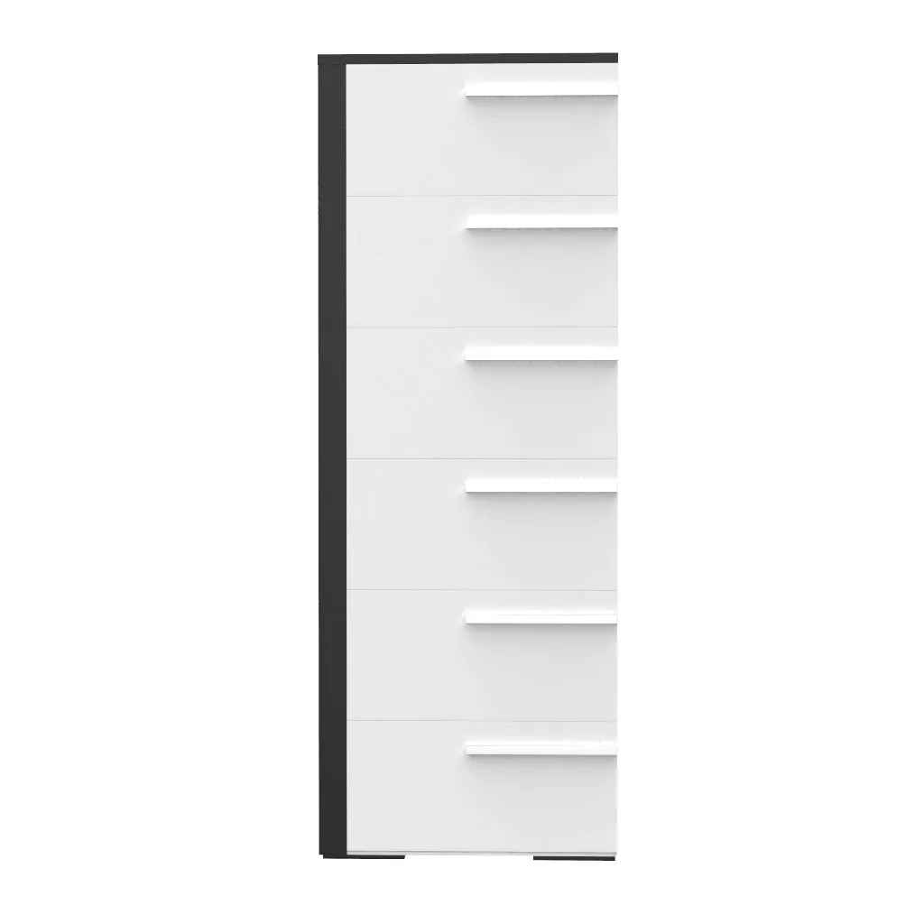 Gabriella 6 drawer chest storage for nursery bedroom, java & white