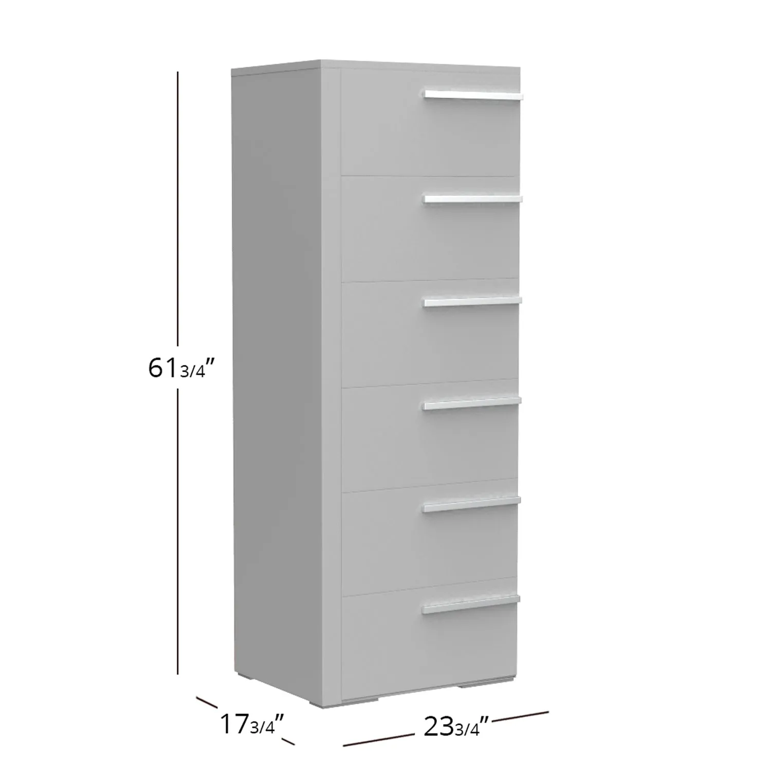 Gabriella 6 drawer chest storage for nursery bedroom, light grey