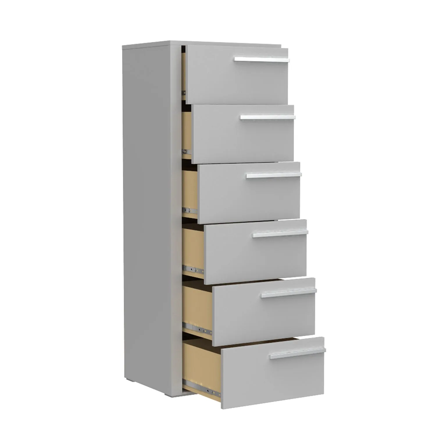 Gabriella 6 drawer chest storage for nursery bedroom, light grey
