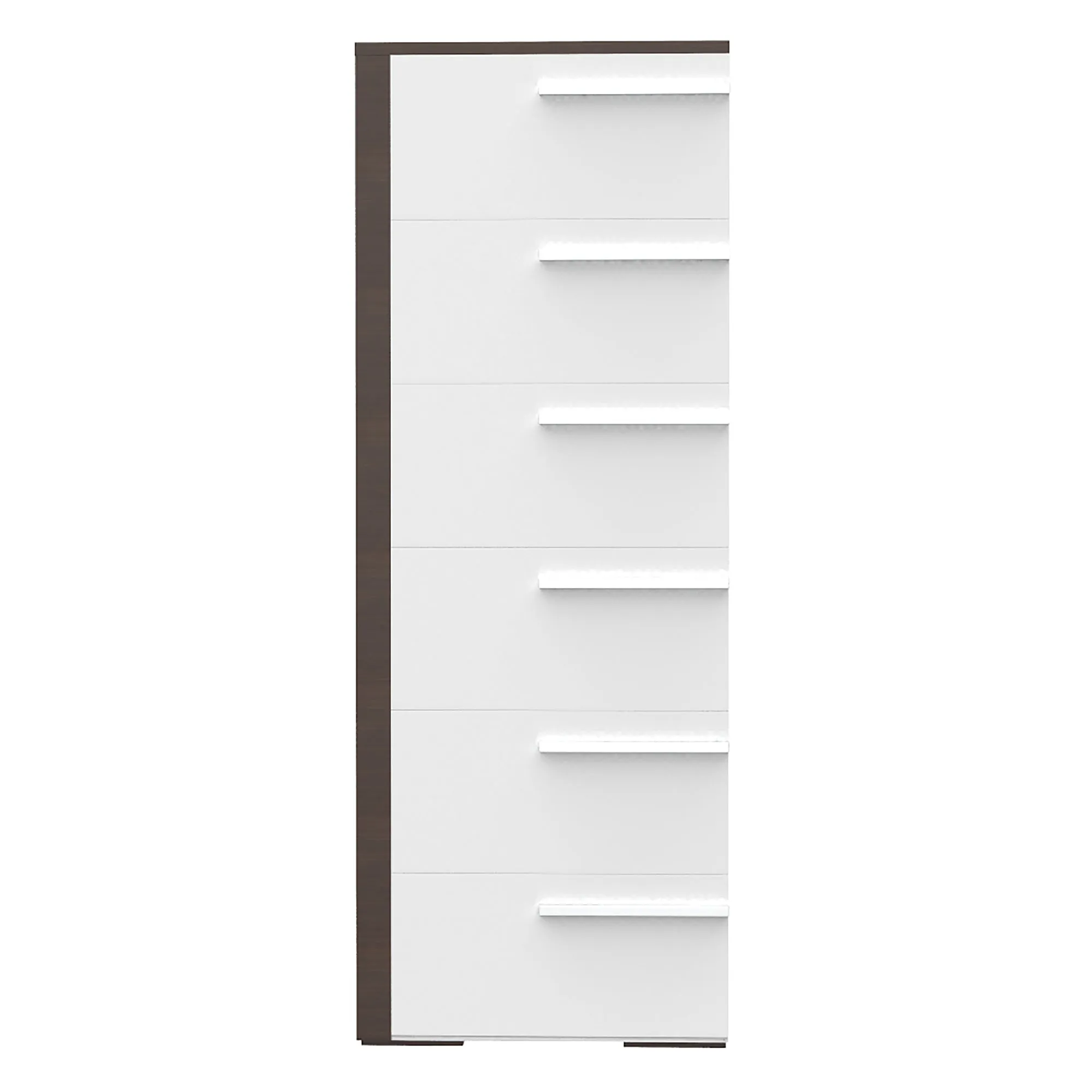 Gabriella 6 drawer chest storage for nursery bedroom, white & walnut