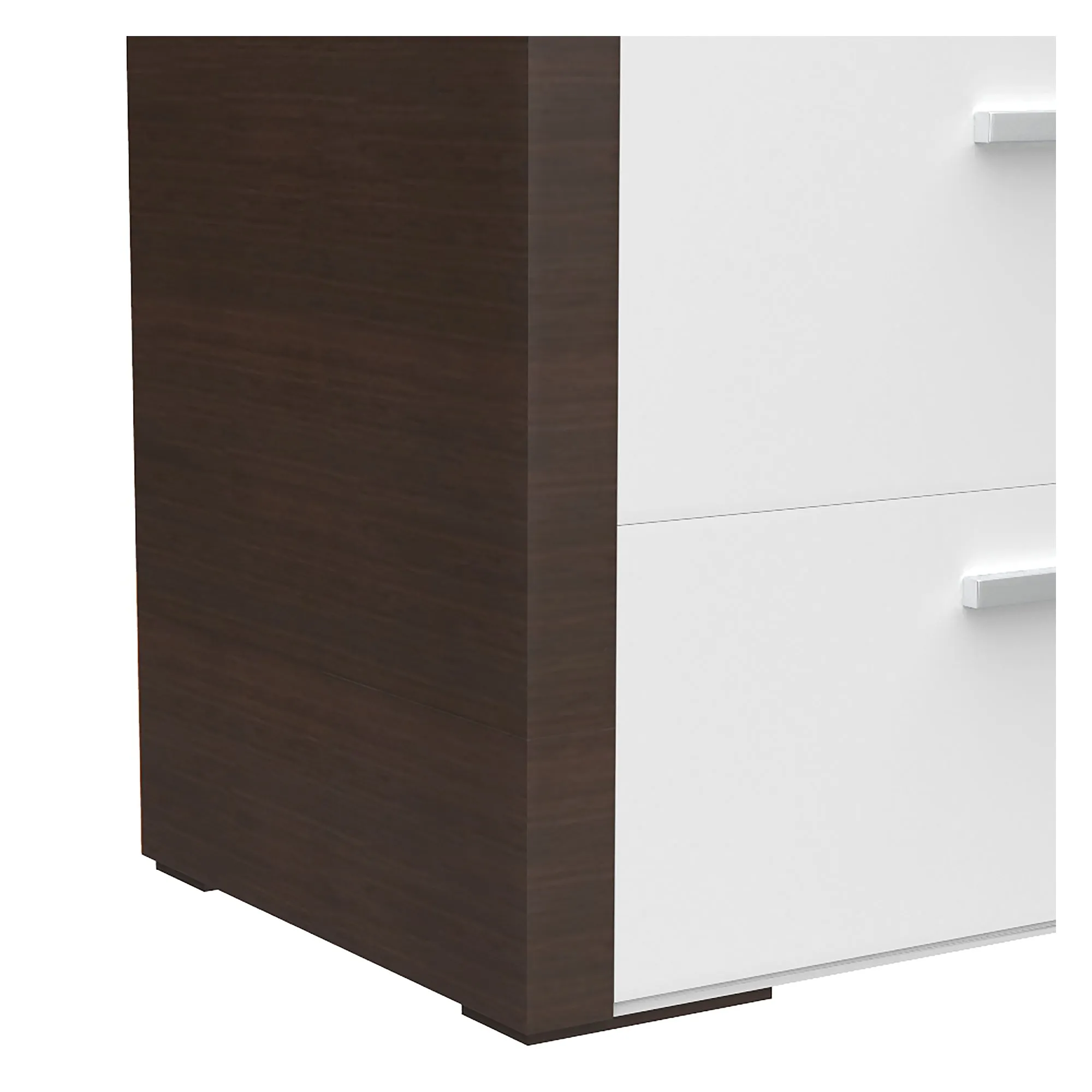 Gabriella 6 drawer chest storage for nursery bedroom, white & walnut