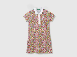 Girls Printed Polo Collar Dress