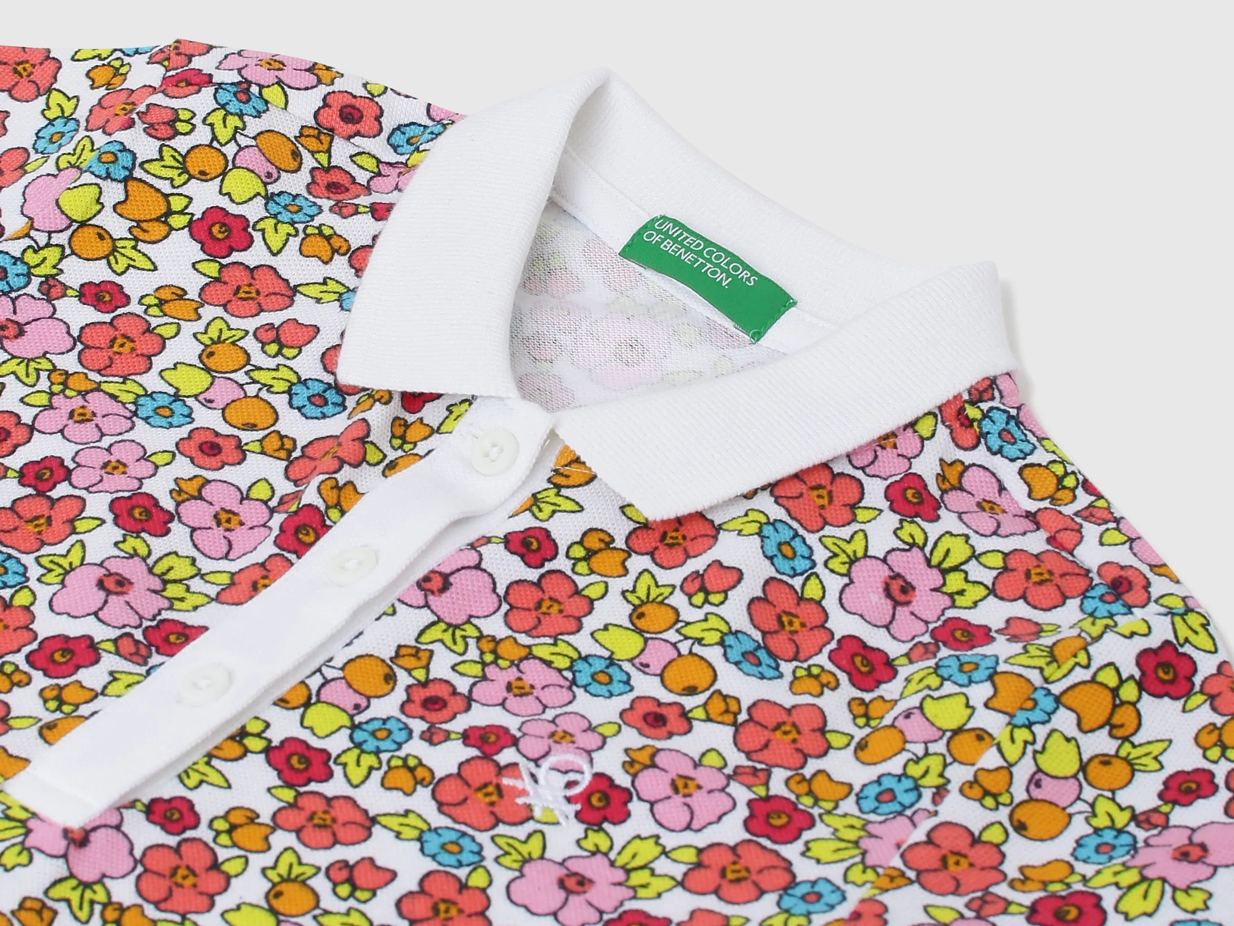 Girls Printed Polo Collar Dress