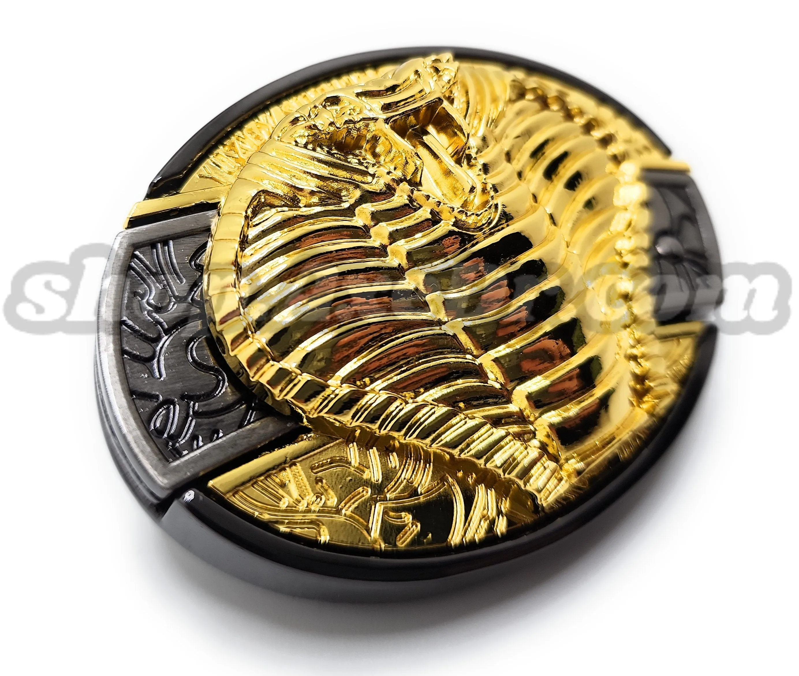 Gold Hooded Cobra Folding Knife Belt Buckle