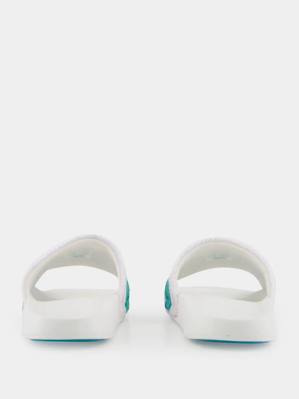 Greco Wave Terry Embroidered Sliders