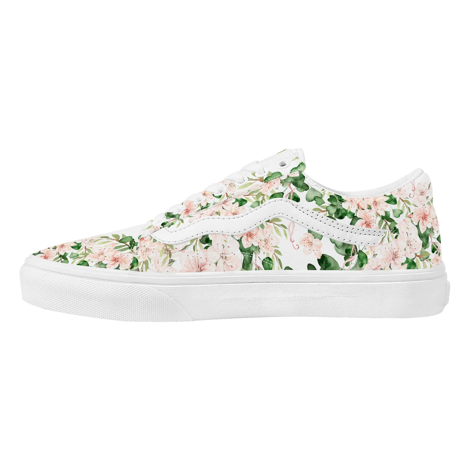 Green Bloom Low Top Flat Sneakers
