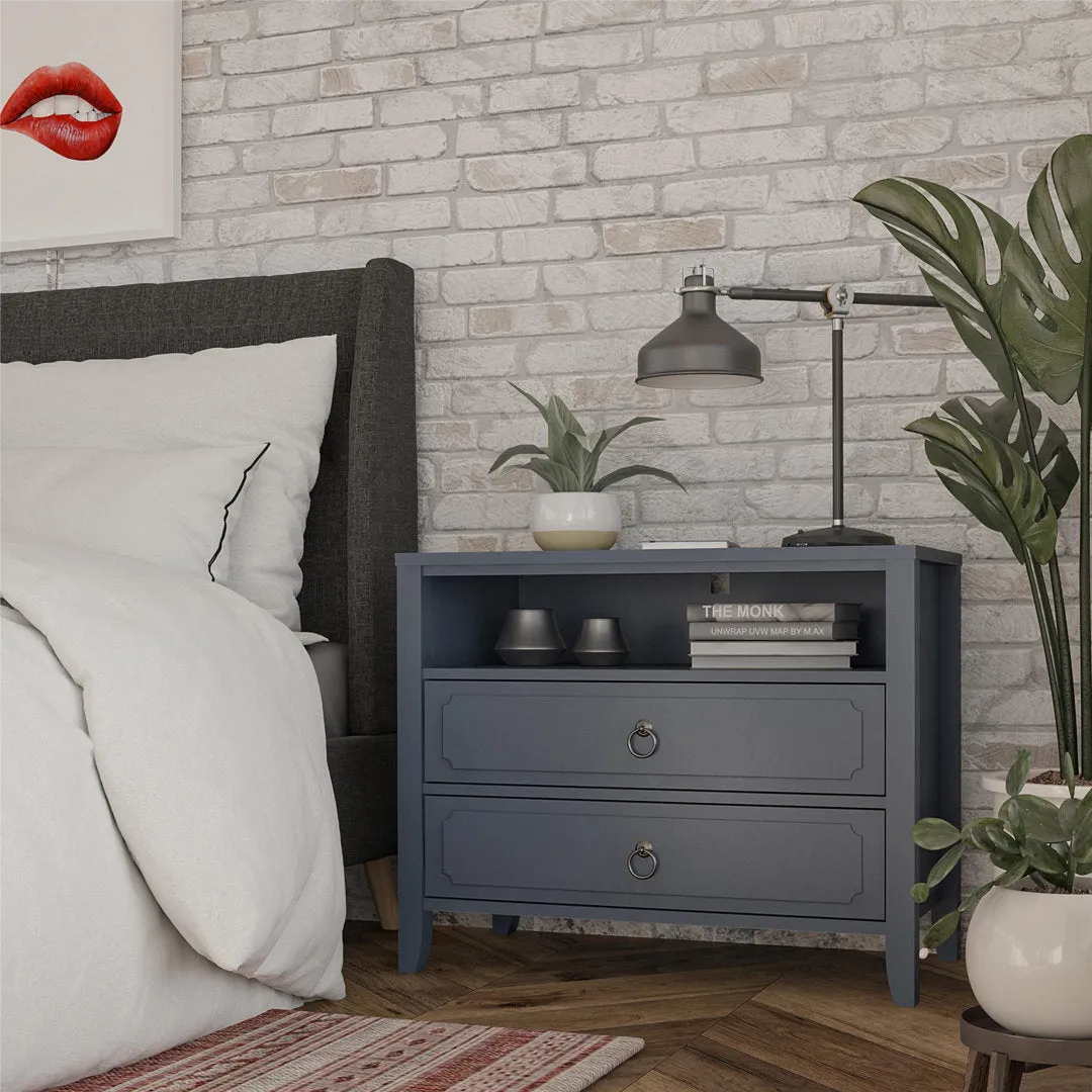 Her Majesty 2 - Drawer Nightstand Novogratz Color: Blue