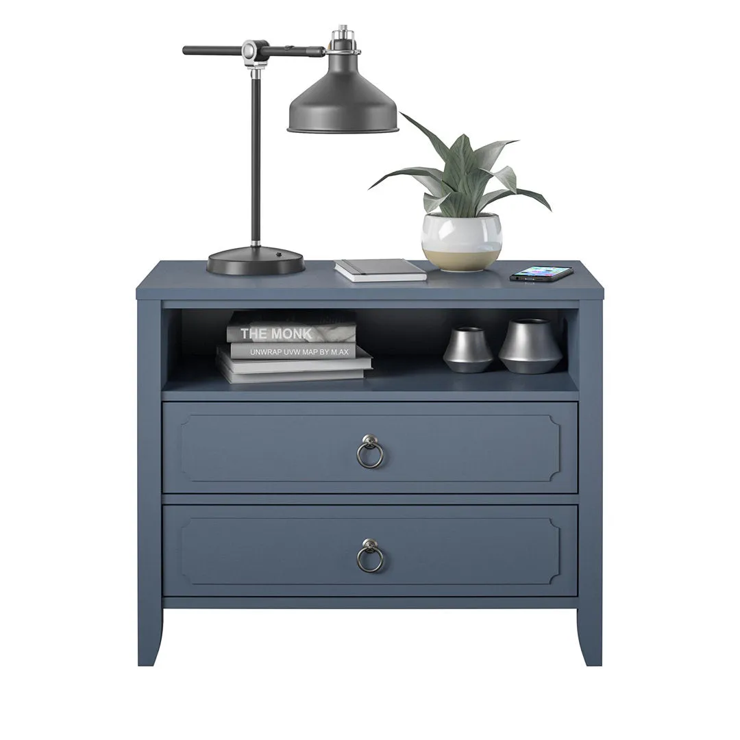 Her Majesty 2 - Drawer Nightstand Novogratz Color: Blue