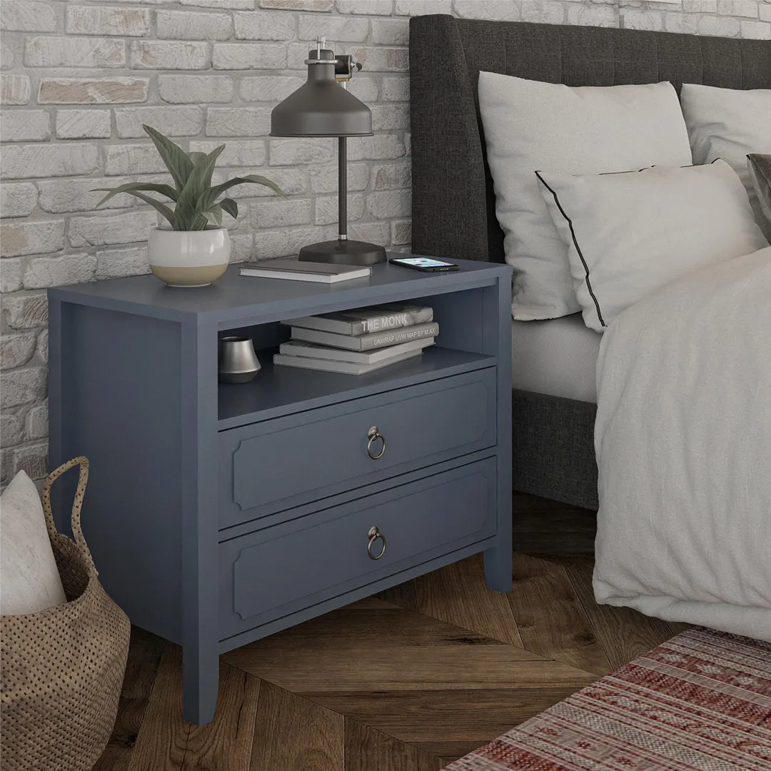 Her Majesty 2 - Drawer Nightstand Novogratz Color: Blue