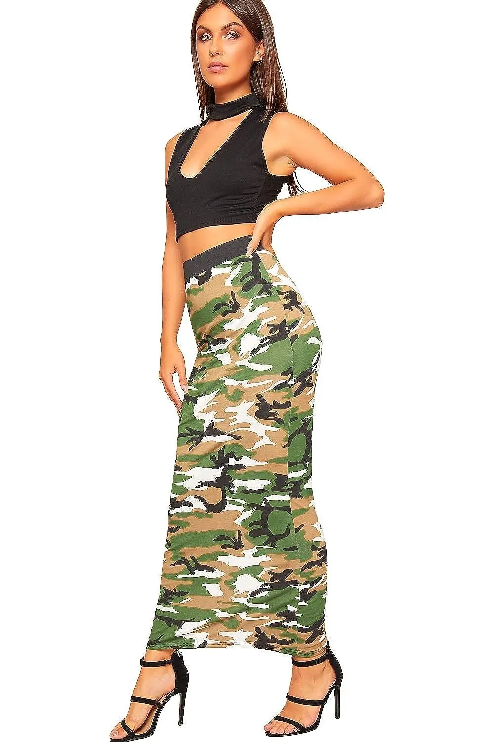 High Waist Stretch Long Maxi Skirt