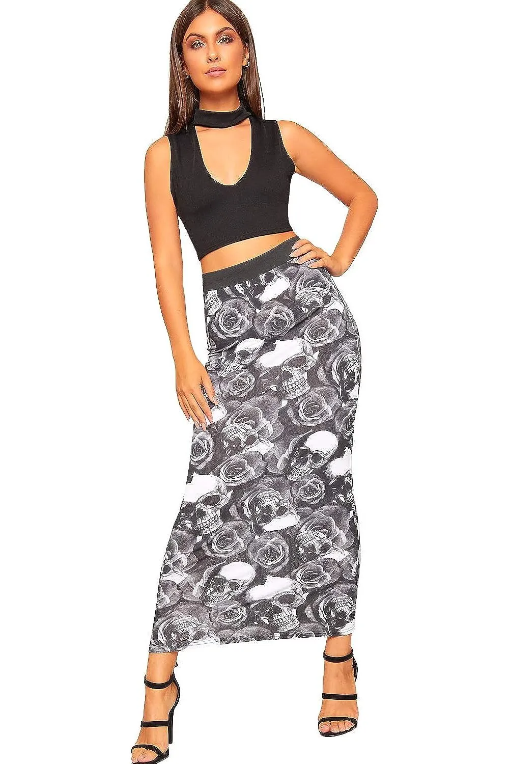 High Waist Stretch Long Maxi Skirt