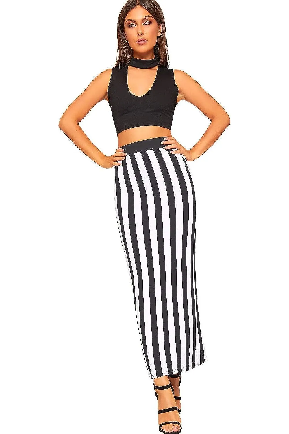 High Waist Stretch Long Maxi Skirt