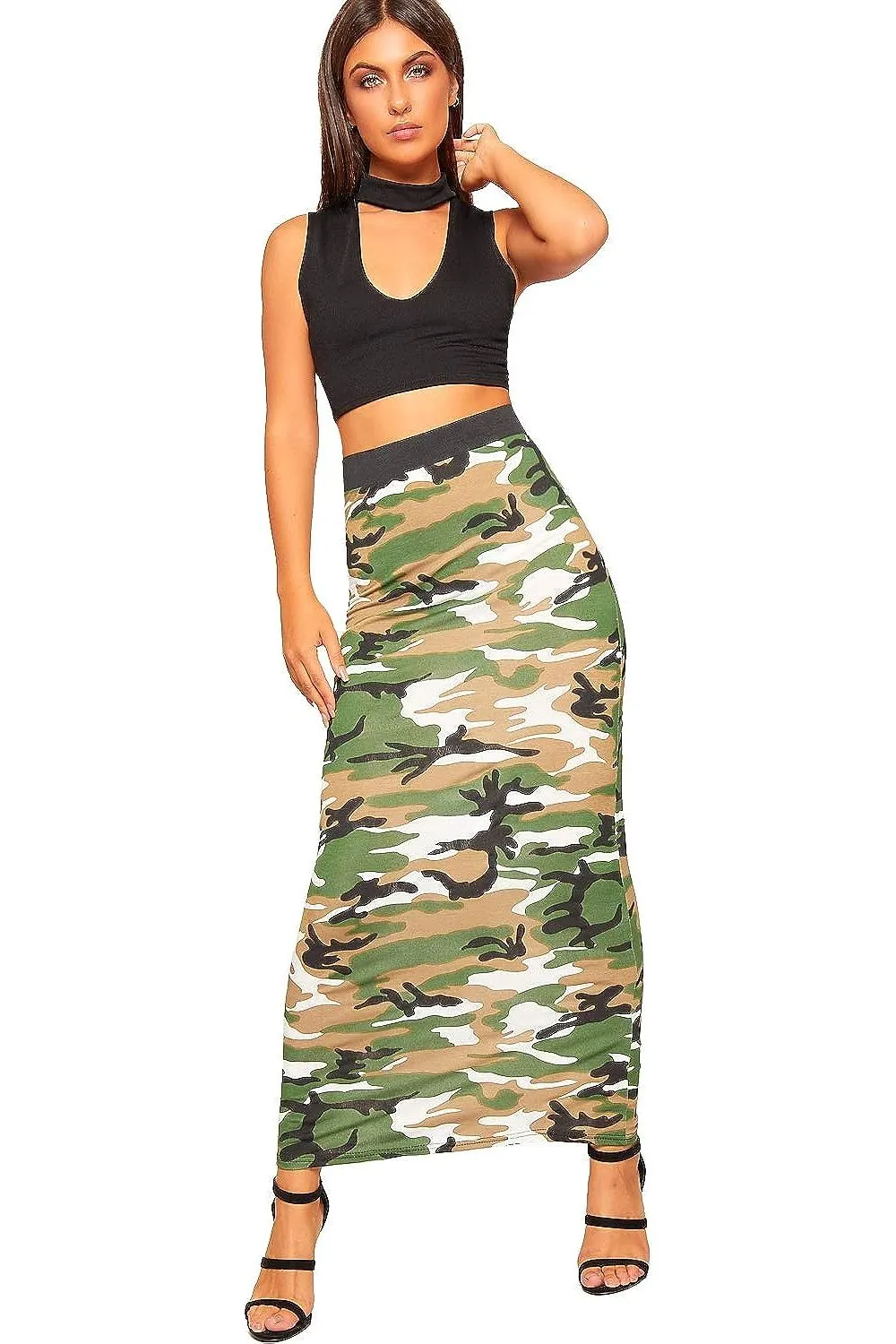 High Waist Stretch Long Maxi Skirt