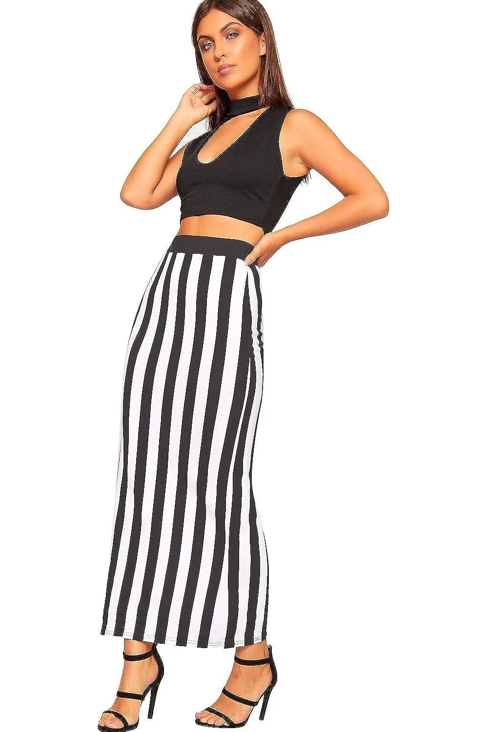 High Waist Stretch Long Maxi Skirt