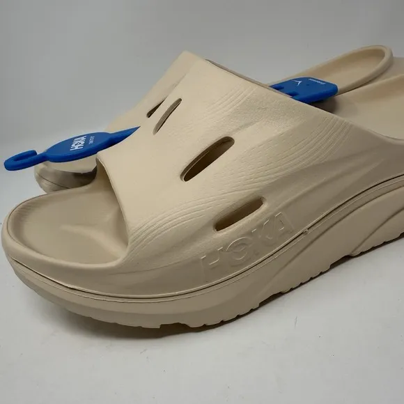 Hoka Ora Recovery 3 Slide Mens 11 Tan Beige Slip On Sandal Comfort Vanilla NEW