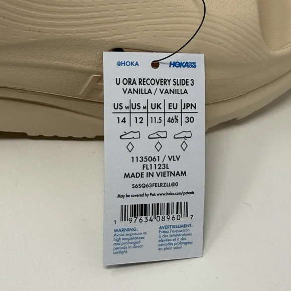 Hoka Ora Recovery 3 Slide Mens 12 Tan Beige Slip On Sandal Comfort Vanilla NEW