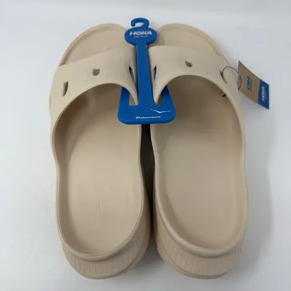 Hoka Ora Recovery 3 Slide Mens 12 Tan Beige Slip On Sandal Comfort Vanilla NEW