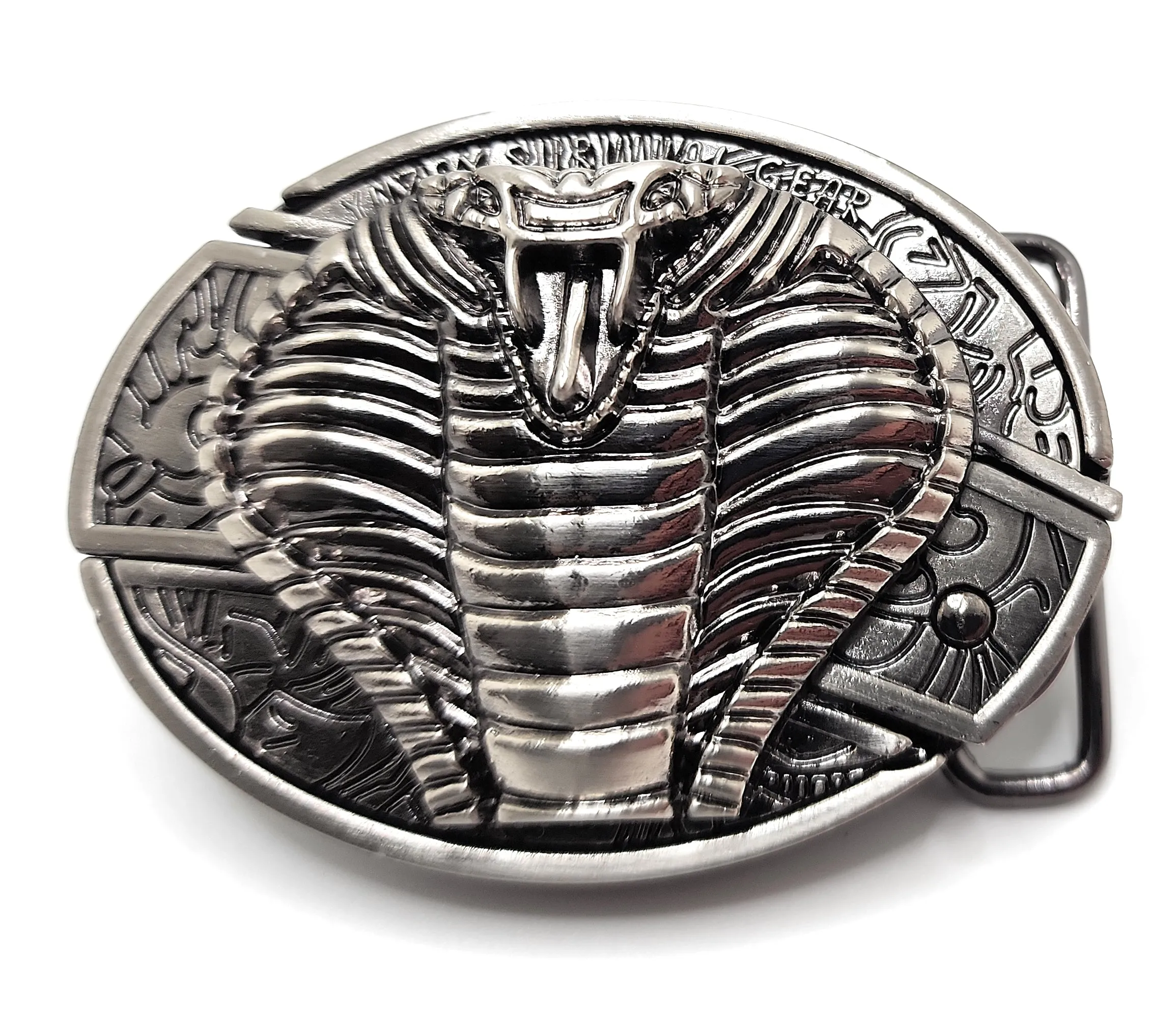 Hooded Cobra Folding Knife Belt Buckle