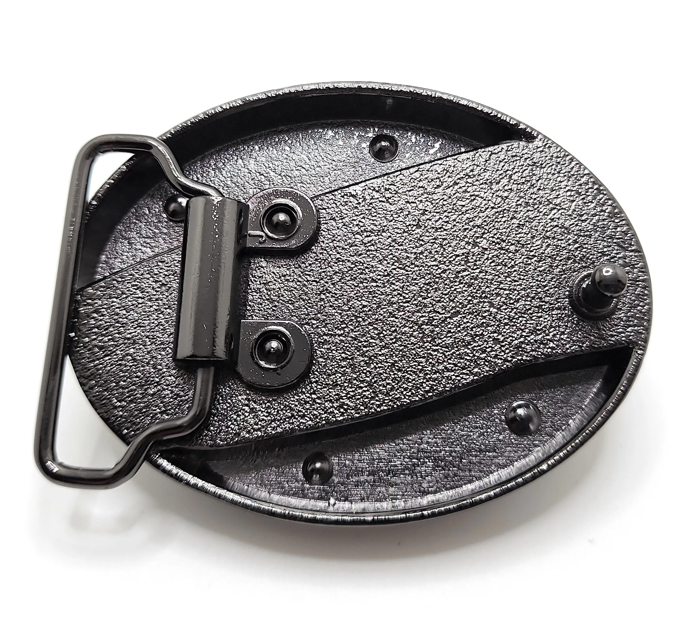 Horse and Horseshoe Folding Knife Belt Buckle Western