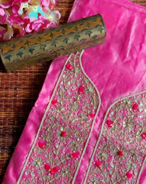 Hot Pink Chanderi Gota Patti Kurti