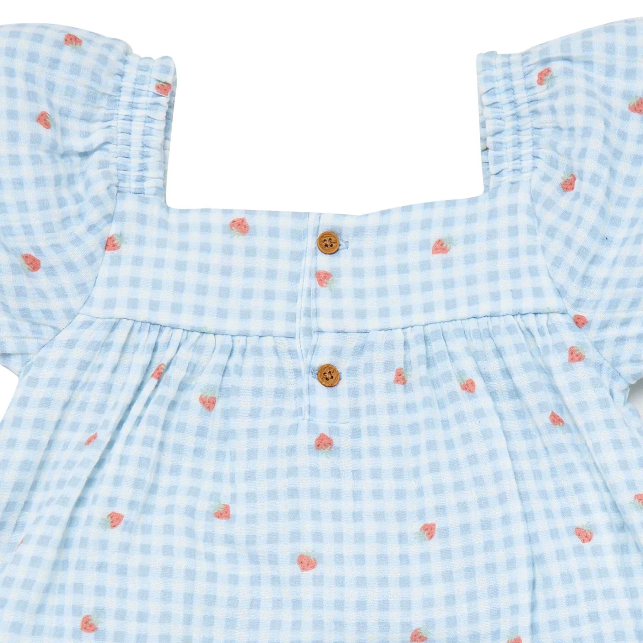 Infant & Toddler Girls Strawberry Gingham Puff Sleeve Dress